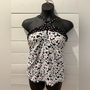 Floral Halter Tankini Top – Size 1x